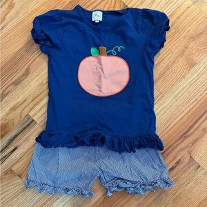 Pumpkin gingham set Size 5